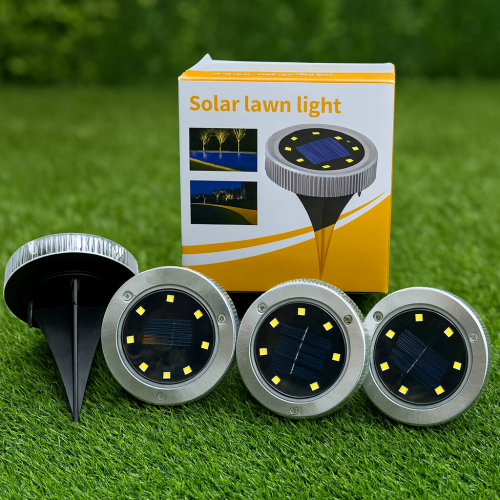 SET DE 4 LUCES LED PARA JARDÍN CON PANEL SOLAR AM-815