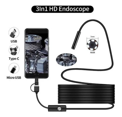 Camara via cable tipo Endoscopica 3 en 1